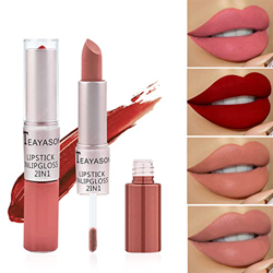 2 IN 1 Labios mate Pintalabios & Mate Lápiz Labial Líquido Tinte de Labios Permanente Set, Maquillaje de Labios Resistente al Agua de Larga Duración L características