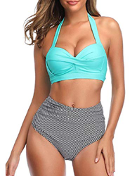 Tuopuda Traje de Baño de Mujer Conjuntos De Bikini Sexy Mujer Retro Tops con Acolchado de Bikini de Color Liso Push Up 2 Piezas Trajes de Baño Dividid precio