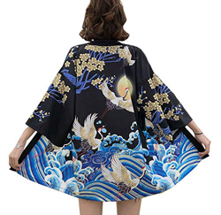 Mujeres Retro Kimono Cárdigan Tops Verano Playa Impreso Yukata Haori Bata de Baño características