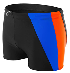 Aquarti Bañador Deportivo para Hombre Tipo Boxer, Negro/Azul/Naranja, XXL en oferta