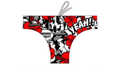 TurboTronic Yeah Flower Comic Paal para Nadar, Rojo/Negro, S Unisex Adulto