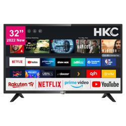 HKC HV32H1 Smart TV 32 Pouces (80 cm) Téléviseur Avec Netflix, Prime Video, Rakuten TV DAZN, Disney+, Youtube, WiFi, Triple-Tuner DVB-T2 / S2 / C, Dol precio