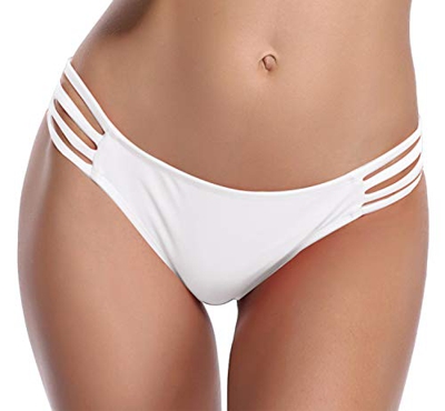 SHEKINI Mujer Traje de Baño Dos Piezas Bandeau Ajustable Acolchado Bikini Top Cintura Baja Triángulo Sexy Parte Inferior de Bikini de Swimwear（L，Bikin