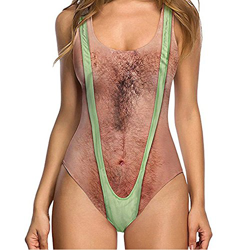 Overdose Mujer Estampado 3D Mankini De Borat Monokini para SeñOrita De Interesante Cabello Broma De Fiesta De Traje De BañO Kawaii Oferta Cintura Alta características