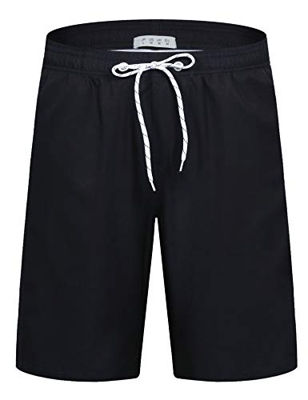 APTRO Bañadores de natación, Pantalones Cortos de los Hombres de Secado rápido Playa Surf Pantalones Cortos de natación Tallas Grandes Negro K27 3XL