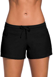 Acfoda Short Baño Mujer Deportes Board Shorts de Playa Bikini Shorts de Natación Secado Rapido con Cordón Ajustable Negro 38-40 precio