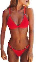 CheChury Sexy Tanga Bikini Mujer Traje de Baño de Dos Piezas Brasileño Bañadores Color Sólido Bikini Push-Up Sujetador Acolchado Playa Ropa de Baño pa precio