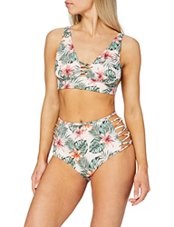 Iris & Lilly Conjunto de Biquini Tirantes Cintura Alta con Relleno Mujer, Rosa, Flor Tropical, 44 precio