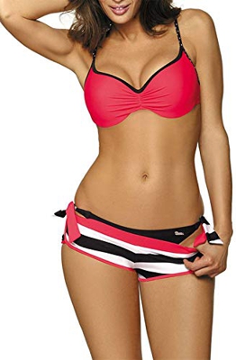 Yutdeng Bikinis Mujer Tres Piezas Triangulo Push Up Tanga y Pantalon Traje de Baño Brasileño Bikini Rayas Deportivo Bañadores Mujer Natacion