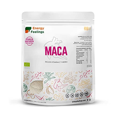 Energy Feelings | Maca Andina en Polvo Ecológica Peruana | Maca Mixta: Roja, Negra y Amarilla | Nutrición Deportiva | Vegana | Sin Gluten | 500g