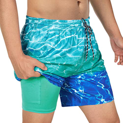 Dancinova Hombre Bañador de Playa 5.5' Forro de compresión Bañador de Surf Pantalón Secado Rápido Adapto para Las Vacaciones patrón de Agua, M en oferta