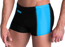 Aquarti Bañador de Hombre Tipo Boxer con Bolsillo, Negro/Azul, 8XL características