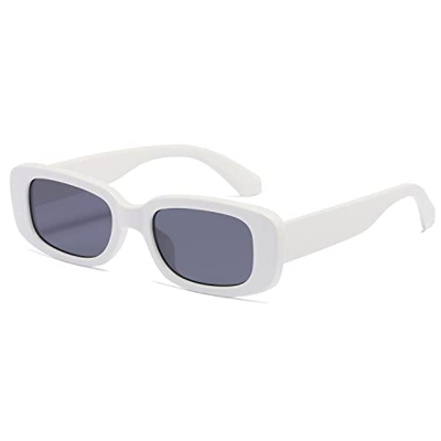 kimorn Gafas de sol rectangulares para mujeres y hombres, gafas de moda Retro a la moda de los años 90, marco cuadrado de protección UV 400 Vintage K1