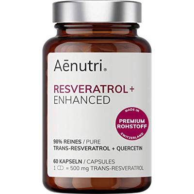 NUEVO: Resveratrol Plus dosis alta | 500 mg Premium Trans-Resveratrol de Suiza por cápsula | Fórmula optimizada con quercetina | Calidad probada en la