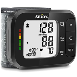 Sejoy Tensiómetro de Muñeca Digital de Muñeca Automático Portátil Eléctricos Tensiómetro Detección de Arritmias con Gran Pantalla Memoria 2*60 Brazale en oferta