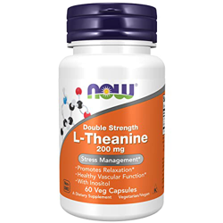 Now Foods L-Theanine, 200mg, 60 cápsulas Veganas, Aminoácido, Probado en Laboratorio, Sin Gluten, Sin Soja, No GMO precio