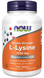 Now Foods, L-Lisina, Doble Fuerza, 1.000 mg, 100 Tabletas veganas, Probadas en Laboratorio, Aminoácido, Sin Gluten, Sin Soya, Vegetariano características