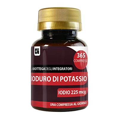 Yoduro De Potasio 365 Tabletas 225 mcg de Yodo 1 por día | Sin Gluten y Sin Lactosa | no de origen animal