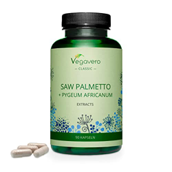 Saw Palmetto Vegavero® | 2000 mg (40:1) | Con Pygeum Africanum | 80% Ácidos Grasos | 90 Cápsulas | Sin Aditivos & Vegano | Próstata + Pelo + Incontine en oferta