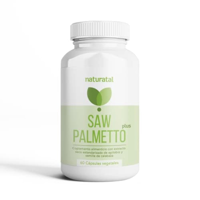 Naturatal - Saw palmetto plus - Con Epilobio - complemento alimenticio a base de extractos vegetales con vitamina C y E - 60 capsulas