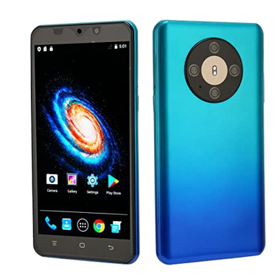 Teléfono Móvil Desbloqueado de 5.5 Pulgadas, 128GB ROM + 4GB RAM Android 9 Smartphone, Red 4G 5G WiFi Mobile Phone, 24MP + 58MP Camera, 3800mAh, Europ