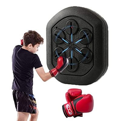 DOZPAL Máquina de música de Boxeo, Objetivo de Pared de Boxeo Inteligente con Guantes, Equipo de Boxeo de coordinación y reacción de Ojo de Mano de Ve