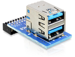 Delock 41865 USB 3.0 Pin Header Buchse> 2 x 3.0übereinander - Adapter - Digital características