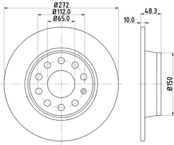 Textar Bremsenset Bremsscheiben Ø272 voll Bremsbeläge hinten Audi VW Skoda Seat en oferta