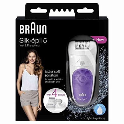 Depiladora eléctrica inalámbrica Braun Silk-Épil 5-541 con tecnología Wet & Dry