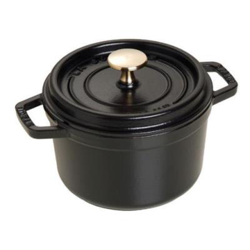 Staub Cocotte Bräter rund schwarz 16 cm 40509-480 Gusseisen Induktion Bratentopf características