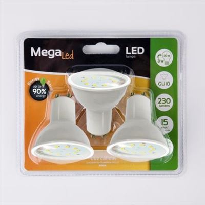 Bombilla LED GU10 smd plastico 3w