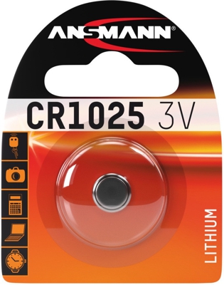 Ansmann 1516-0005 CR 1025 - Pilas de botón, (pack de 1 CR 1025)