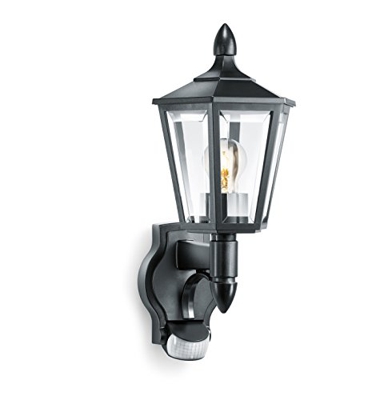 Steinel L 15 negro - Farol de pared exterior con 180° detector de movimiento, Farolillo Sensor con potencia de máx. 60 vatios, Iluminación de exterior