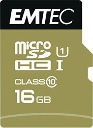 Emtec microSDHC 16GB Class10 Gold+ (ECMSDM16GHC10GP) características