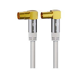 TV Cable de Antena Blanco (135 dB Tipo), 4 x blindado Chapado en Oro, Coaxial de Hembra 90 ° > Enchufe coaxial 90 ° 5,0 m características