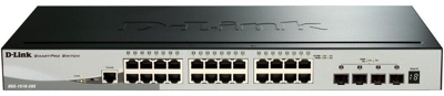 D-Link DGS-1510-28X - Switch 24 Puertos Gigabit L2+ (funcionalidades L3) y 4 Puertos 10G SFP+, apilable, Altura 1U, VLAN automática para Video vigilan