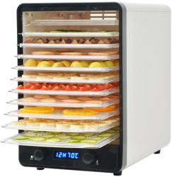 Deshidratador de alimentos con 10 bandejas 550 W blanco precio