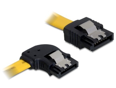 Delock 82492 SATA 30cm SATA cable 0.3 m Yellow left/straight metal yellow