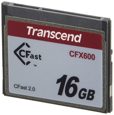 Transcend 16GB CFX600 CFast 2.0 Memoria Flash SATA MLC - Tarjeta de Memoria (16 GB, SATA, MLC, 512 MB/s, Negro)