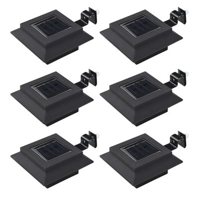 Lámparas solares LED de exterior vidaXL, 6 uds cuadradas 12 cm Negro