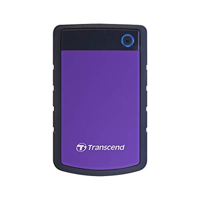 Transcend StoreJet 25H3 - Disco duro externo de 1 TB (ultra resistente de grado militar, 2.5", USB 3.0), morado