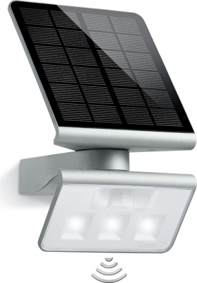 Aplique de exterior Steinel, con LED y sensor Xsolar L-S Plateado
