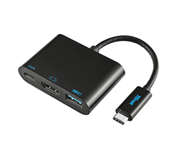 Trust - Adaptador Multi Puerto con USB Tipo C, Negro en oferta