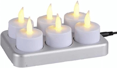 Juego de 6 velas LED recargables Tealight