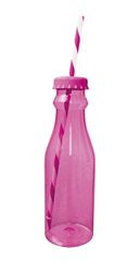 ZAK Soda Flasche mit Trinkhalm, 70 cl, fuchsia/weiss características