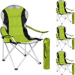 Silla de Camping Pesca Silla Plegable de Jardín Silla Acolchada Verde en oferta