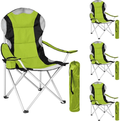 Silla de Camping Pesca Silla Plegable de Jardín Silla Acolchada Verde