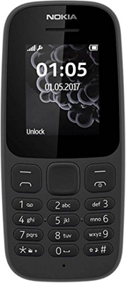 Nokia 105 (2017) - Black (Unlocked) Cellular Phone (Dual SIM)