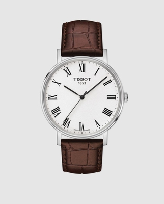 Tissot - Reloj De Hombre Everytime T1094101603300 De Piel Marrón