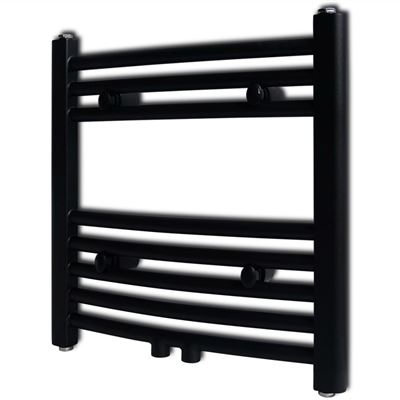 Radiador toallero de baño curvo negro 480 x mm